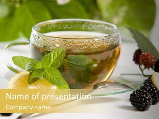 Glas Minze Pfefferminze PowerPoint Template