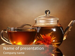 Ceremony Leaf Glass PowerPoint Template