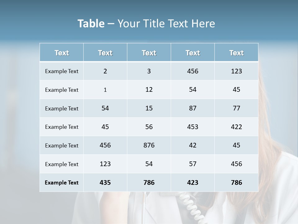Diagnosis Table Pediatrician PowerPoint Template