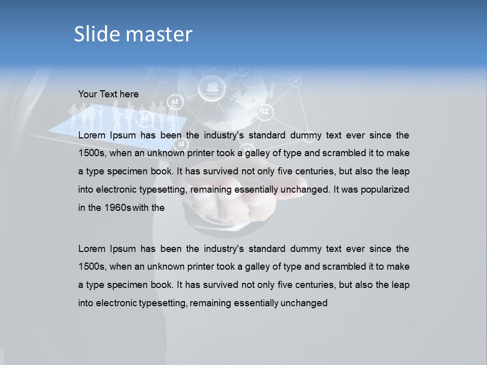 Slim Tool Holding PowerPoint Template