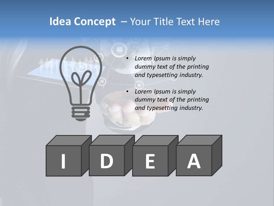 Slim Tool Holding PowerPoint Template