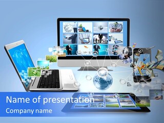 Netbook Smartphone Display PowerPoint Template