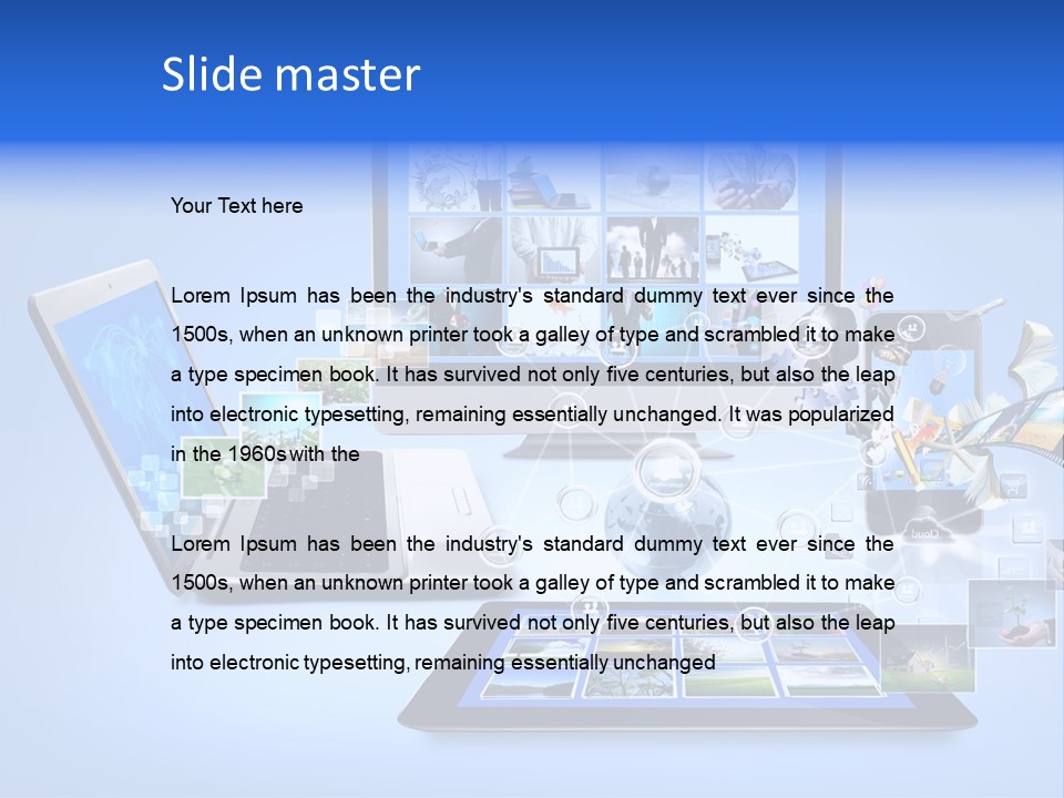 Netbook Smartphone Display PowerPoint Template