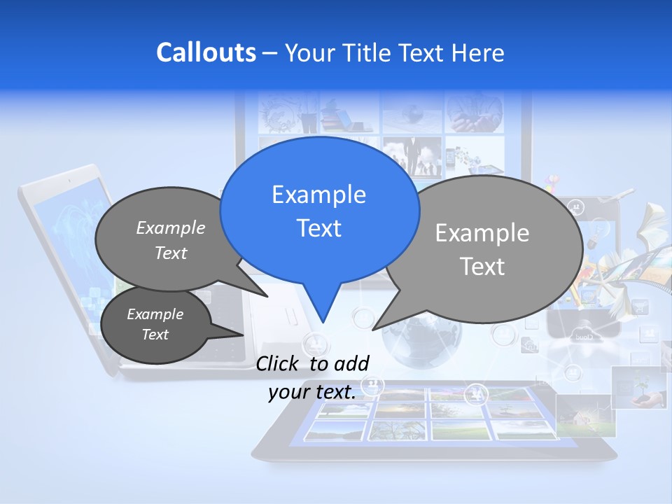 Netbook Smartphone Display PowerPoint Template