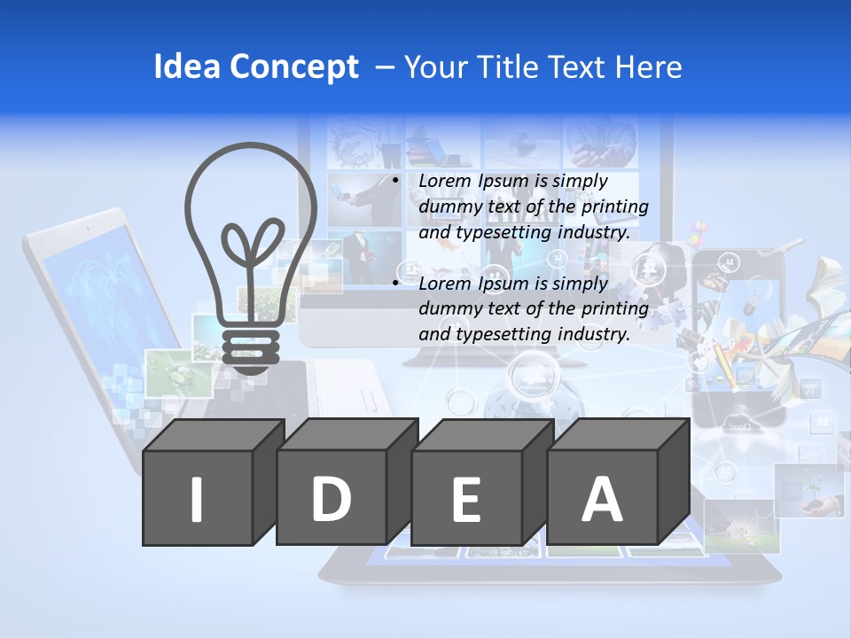 Netbook Smartphone Display PowerPoint Template