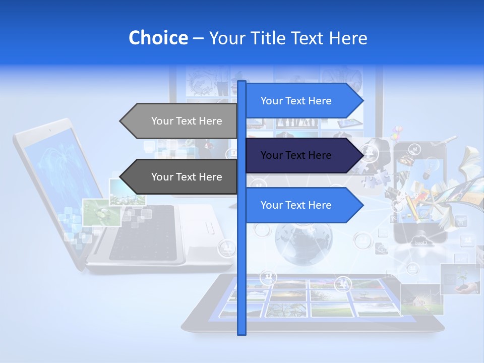Netbook Smartphone Display PowerPoint Template