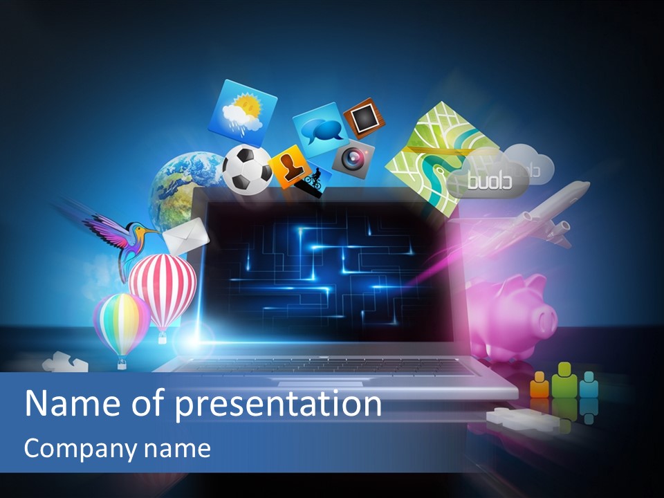 Fun Flights Media PowerPoint Template