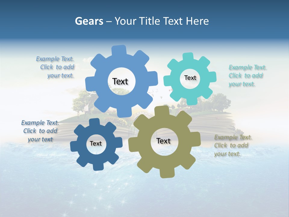 Red Deer Grass Butterfly PowerPoint Template