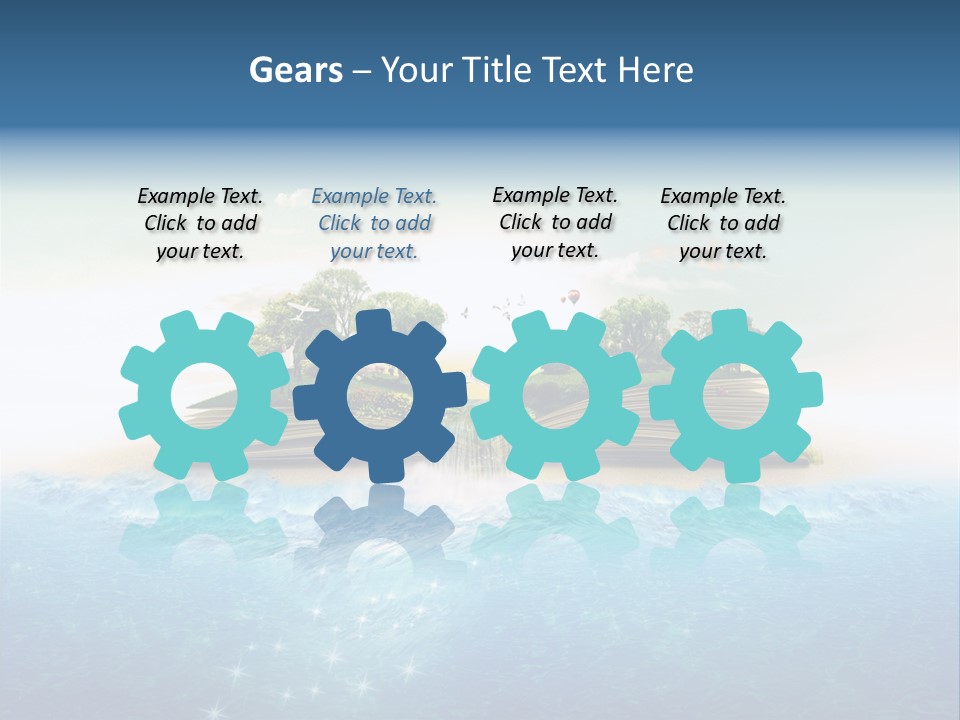 Red Deer Grass Butterfly PowerPoint Template