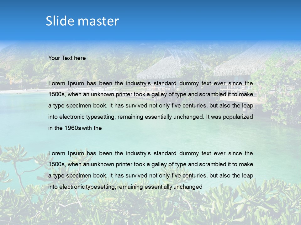 Relaxation Island Bungalow PowerPoint Template