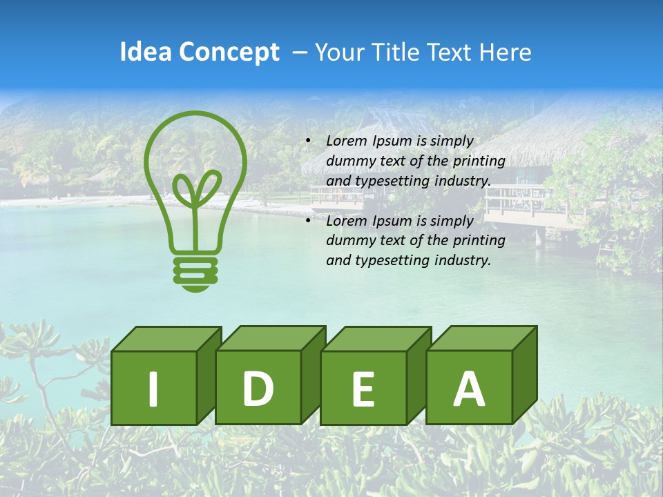 Relaxation Island Bungalow PowerPoint Template