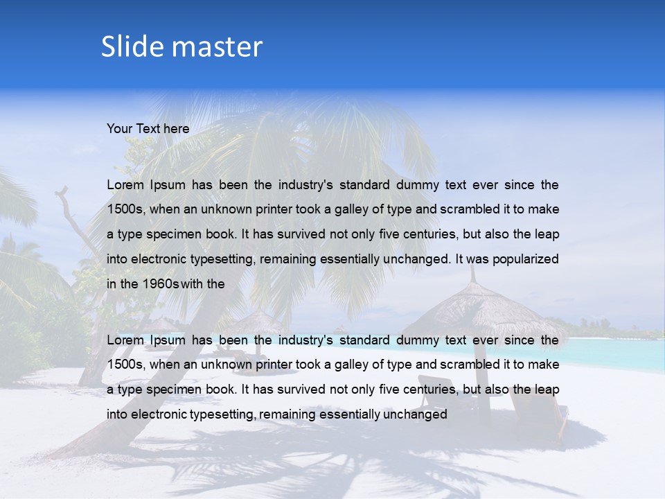 Blue Holiday Getaway PowerPoint Template