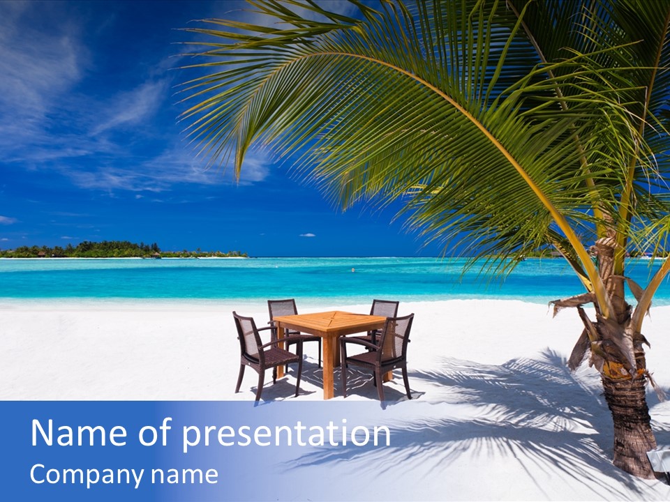 Blue Tropical Coastline PowerPoint Template