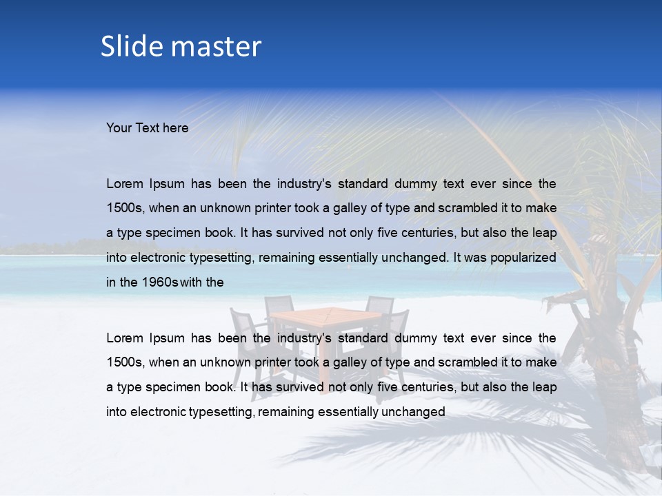 Blue Tropical Coastline PowerPoint Template