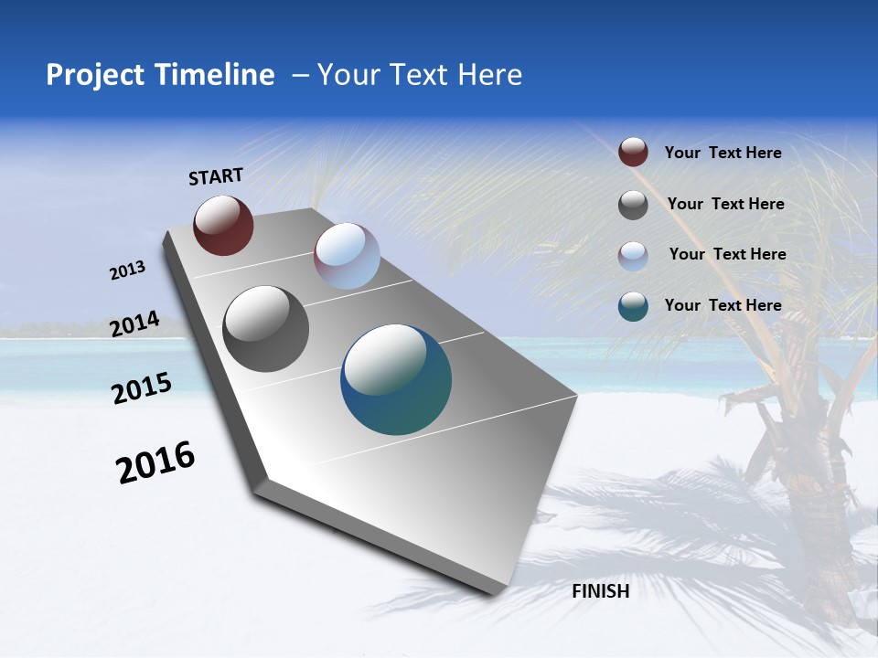 Blue Tropical Coastline PowerPoint Template