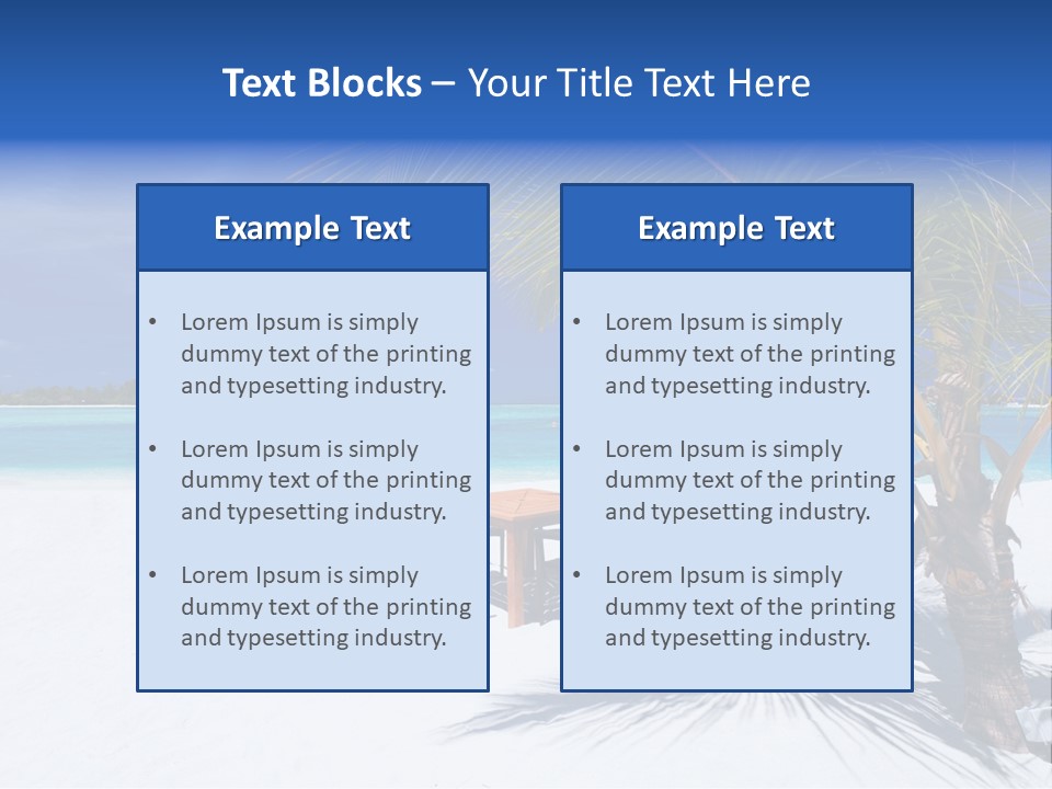 Blue Tropical Coastline PowerPoint Template