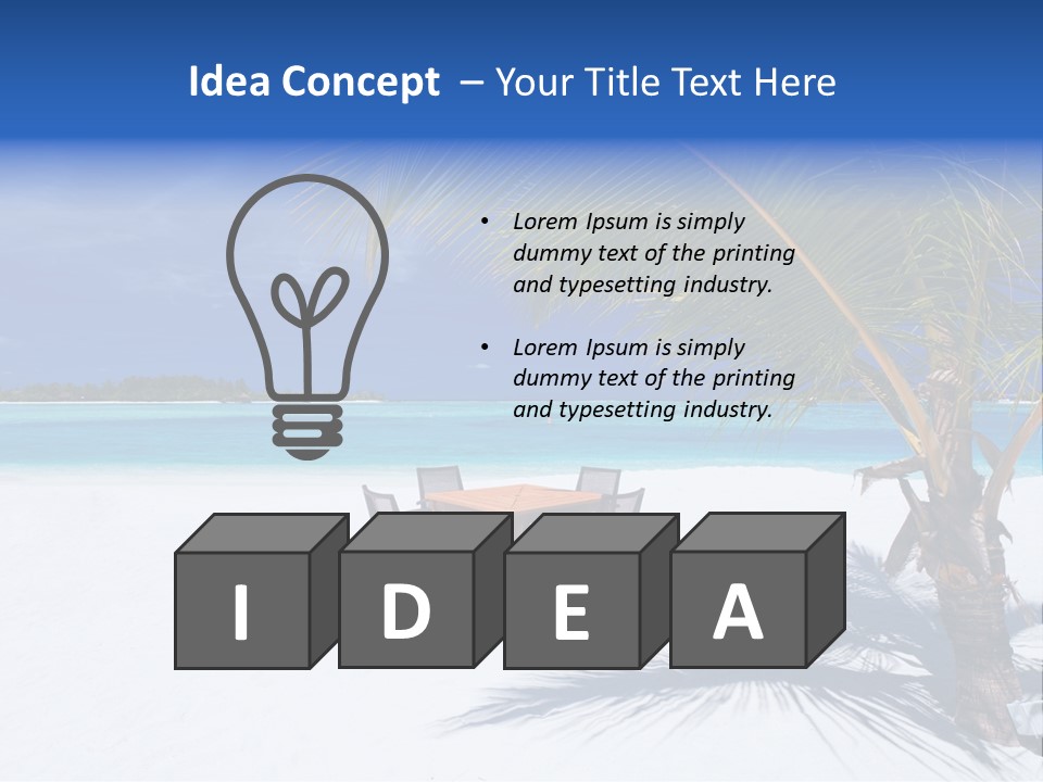 Blue Tropical Coastline PowerPoint Template