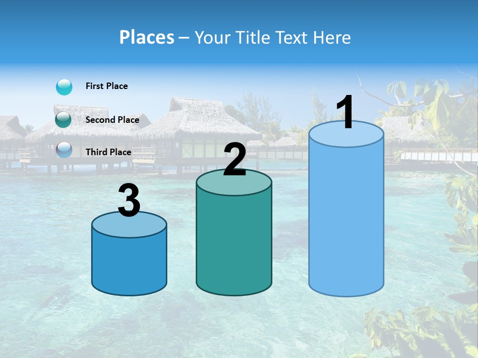 Blue Tree Swimming PowerPoint Template