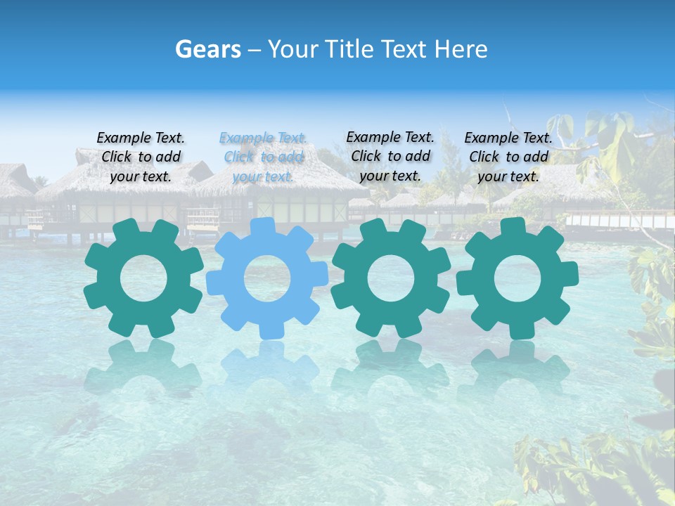 Blue Tree Swimming PowerPoint Template