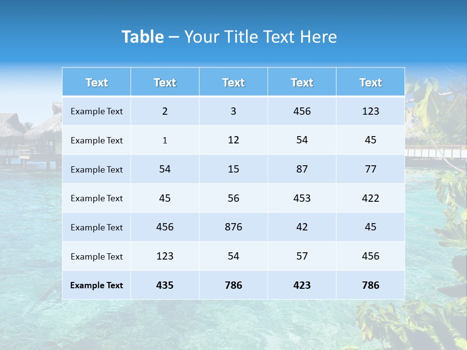 Blue Tree Swimming PowerPoint Template