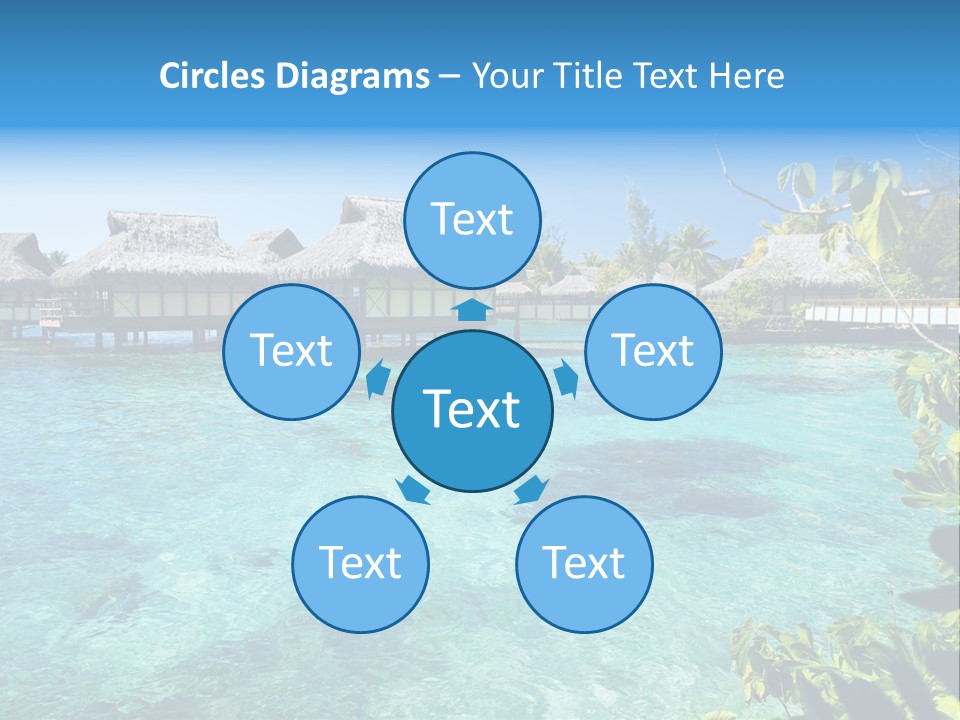 Blue Tree Swimming PowerPoint Template