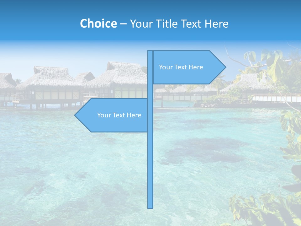 Blue Tree Swimming PowerPoint Template