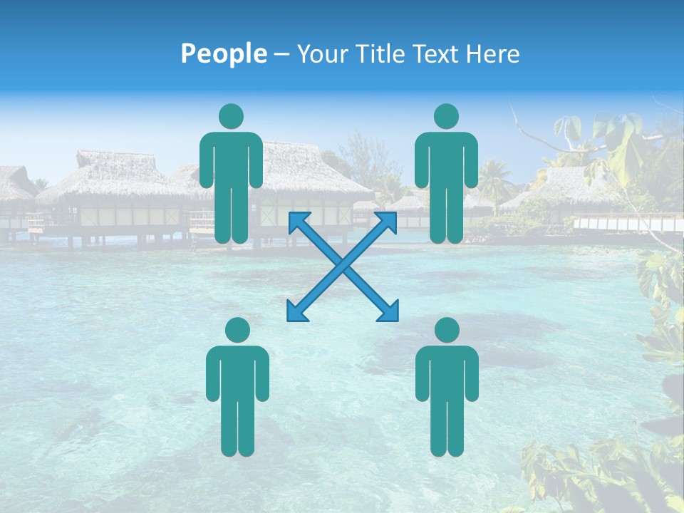 Blue Tree Swimming PowerPoint Template