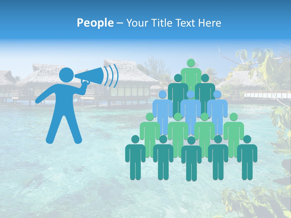 Blue Tree Swimming PowerPoint Template