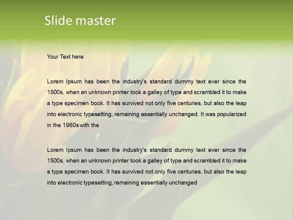 Yellow Collour Bouquet PowerPoint Template