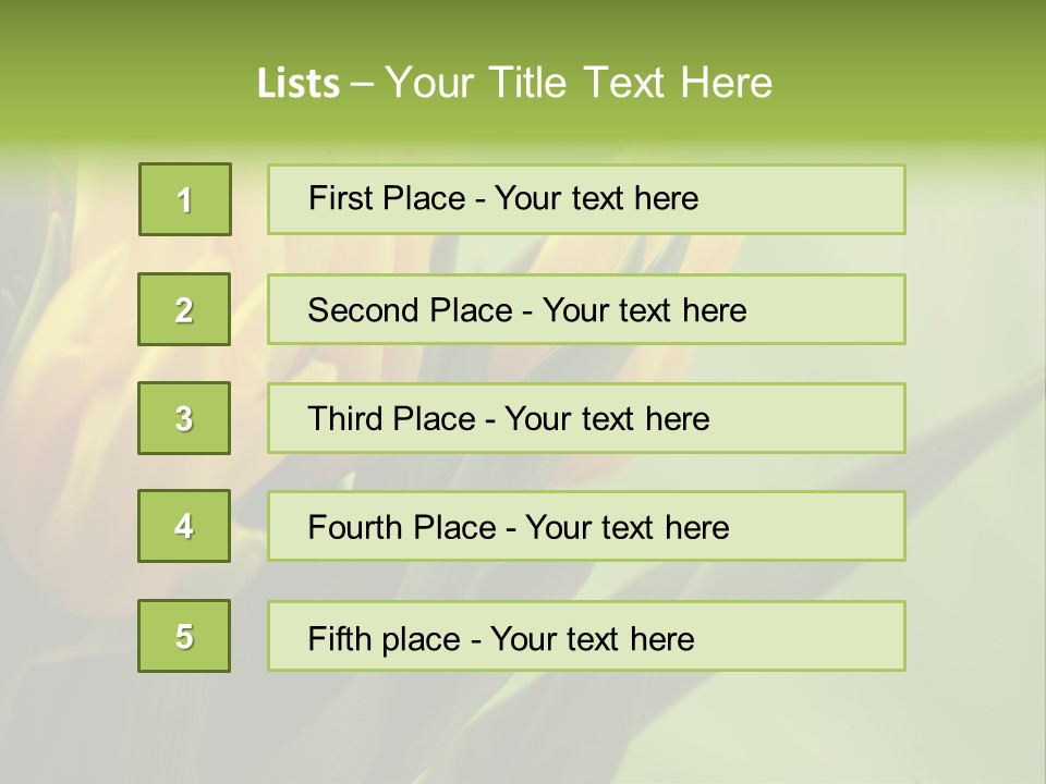 Yellow Collour Bouquet PowerPoint Template