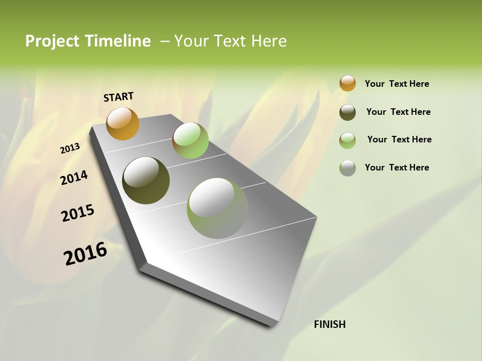 Yellow Collour Bouquet PowerPoint Template