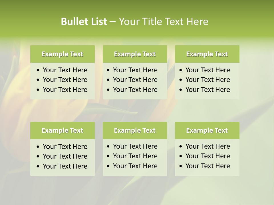 Yellow Collour Bouquet PowerPoint Template