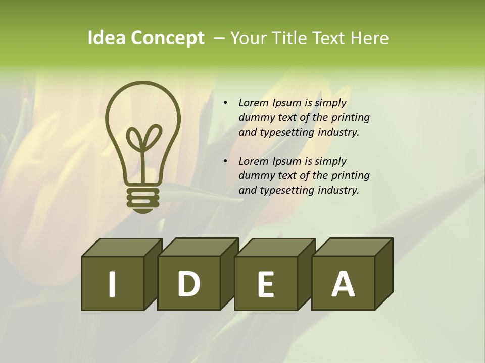 Yellow Collour Bouquet PowerPoint Template