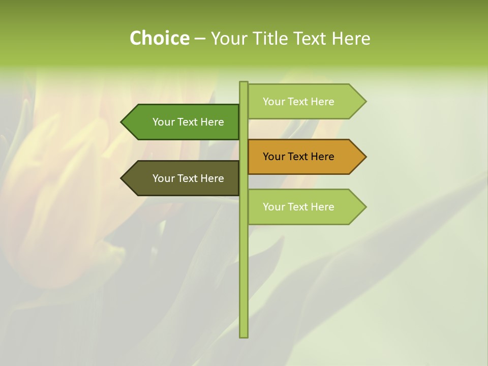 Yellow Collour Bouquet PowerPoint Template