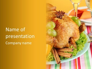 Banquet Thanksgiving Champagne PowerPoint Template