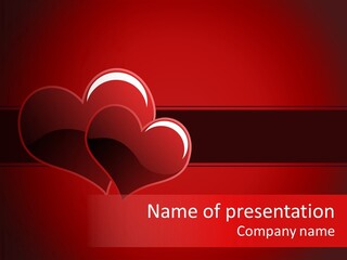 Ideal Background Two Hearts PowerPoint Template