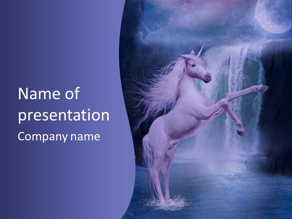 Waterfall Fae Water PowerPoint Template