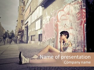 See Wall Caucasian PowerPoint Template