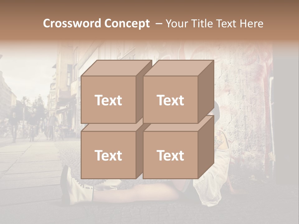 See Wall Caucasian PowerPoint Template