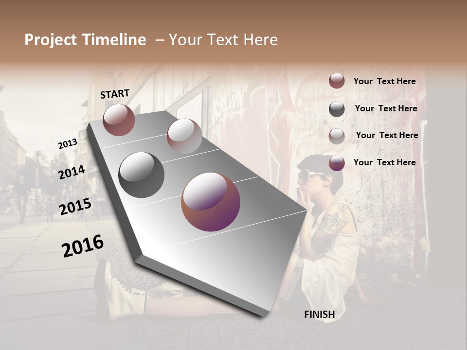 See Wall Caucasian PowerPoint Template