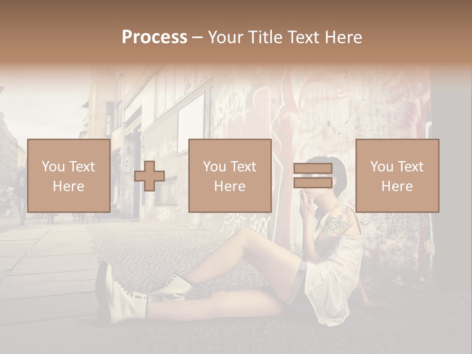 See Wall Caucasian PowerPoint Template