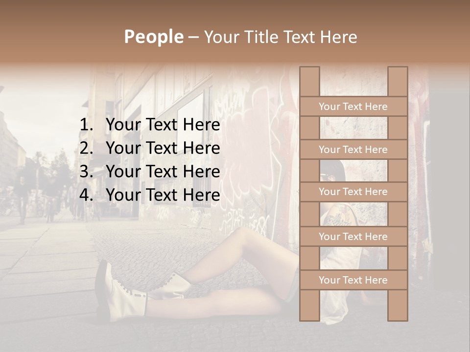 See Wall Caucasian PowerPoint Template