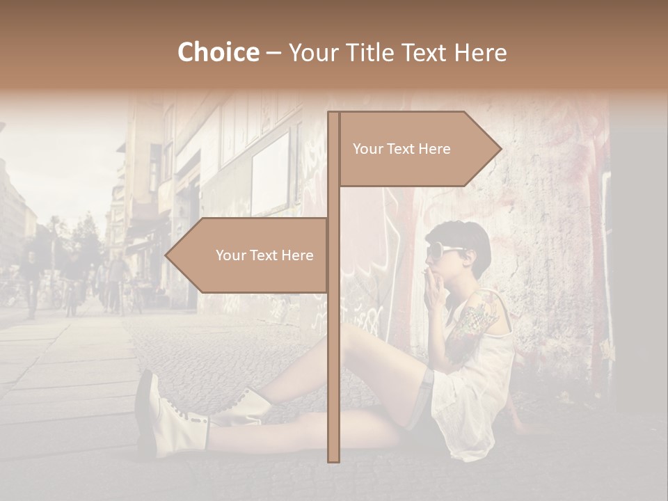 See Wall Caucasian PowerPoint Template