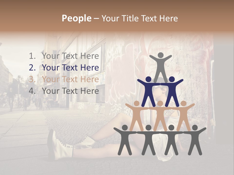See Wall Caucasian PowerPoint Template