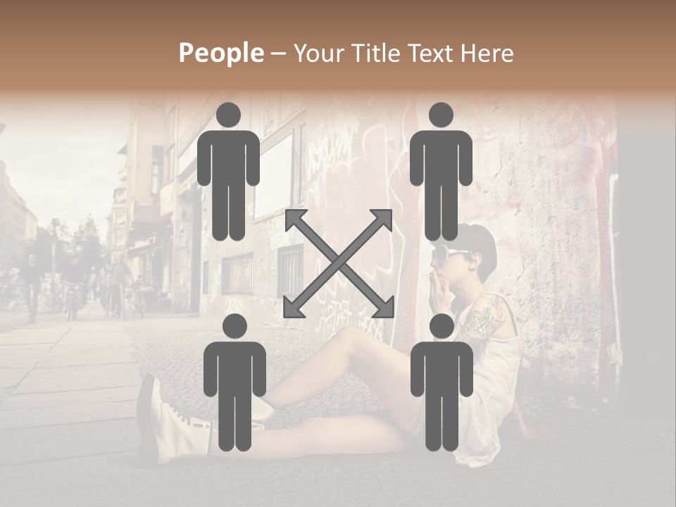 See Wall Caucasian PowerPoint Template