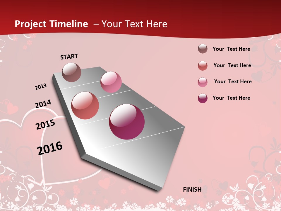 Heart Flower Holiday PowerPoint Template