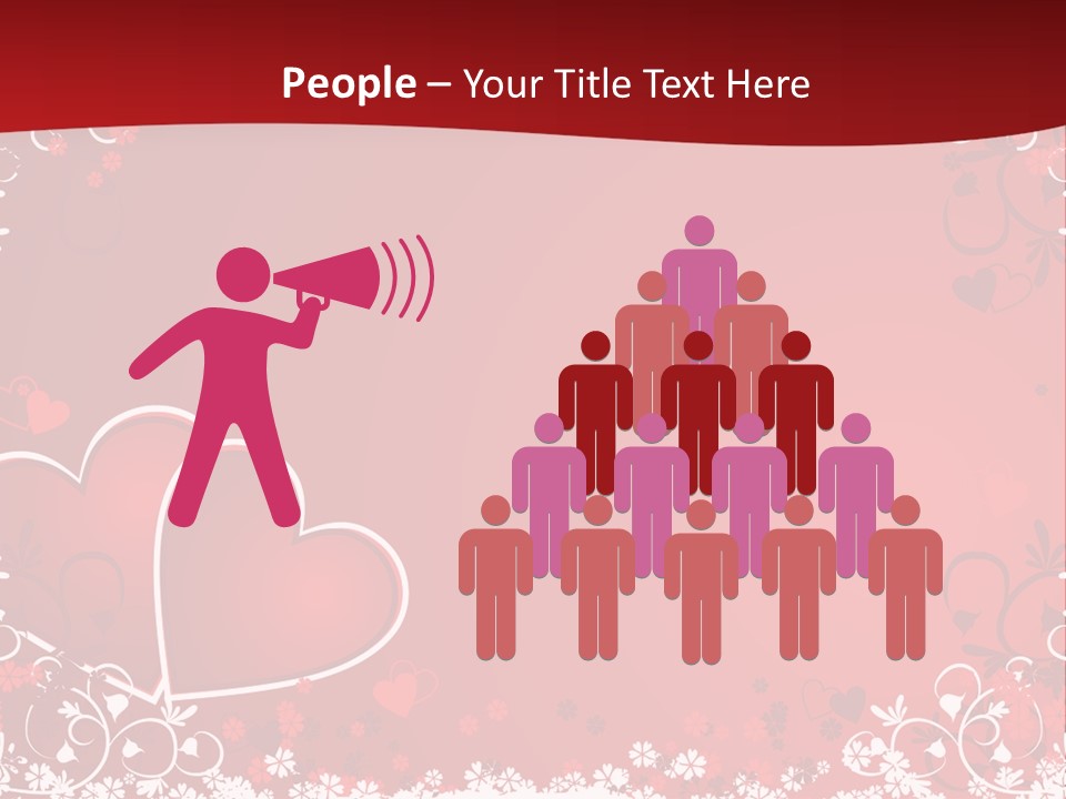 Heart Flower Holiday PowerPoint Template