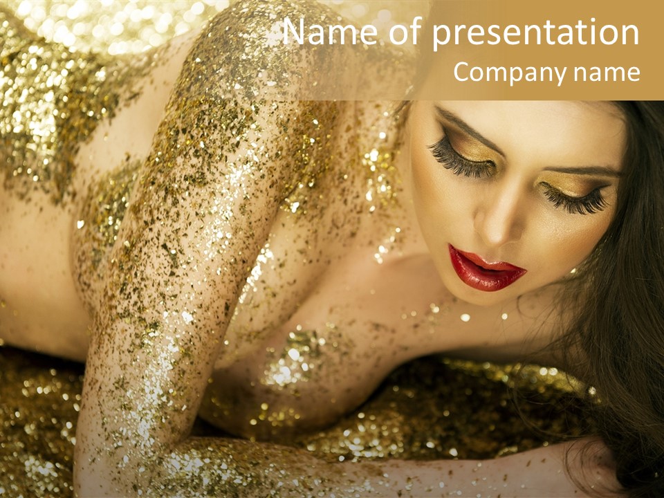 Shiny Golden Idea PowerPoint Template