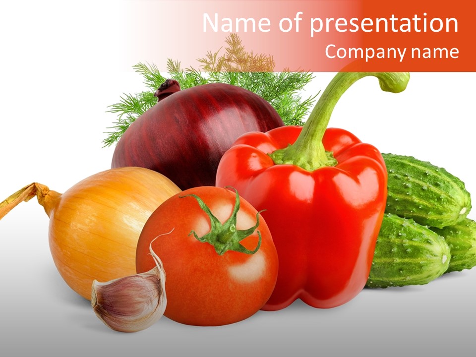 A Group Of Different Types Of Vegetables On A White Background PowerPoint Template