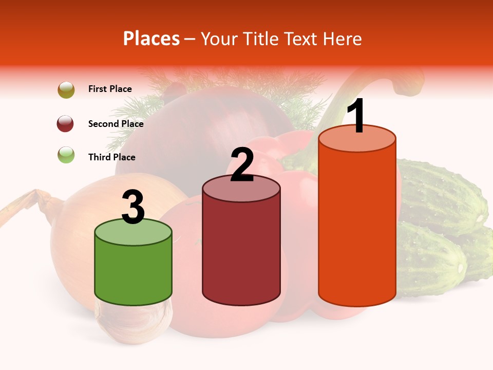 A Group Of Different Types Of Vegetables On A White Background PowerPoint Template